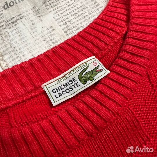 Винтажный свитер Lacoste, джемпер Лакост, оригинал