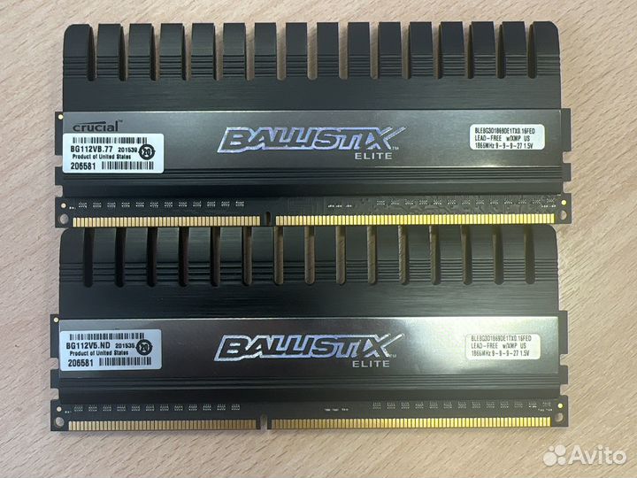 Память Crucial Ballistix Elite DDR3 16gb (2x 8Gb)