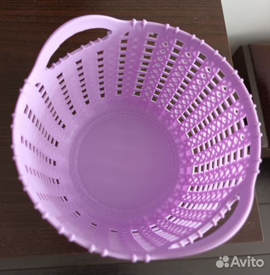 Корзина круглая с ручками, пластик