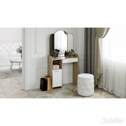 Столик туалетный София Т1 - Дуб Сонома/ Белый