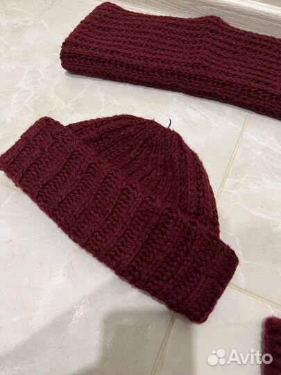 Набор шапка, шарф, варежки и повязка