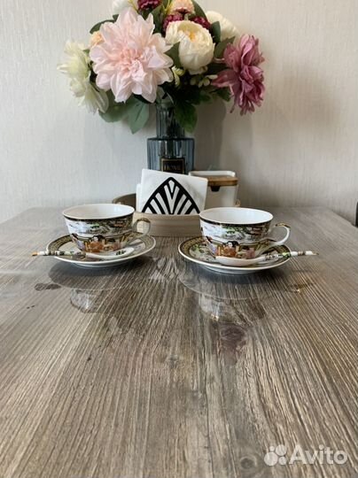 Чайная пара фарфор тонкий