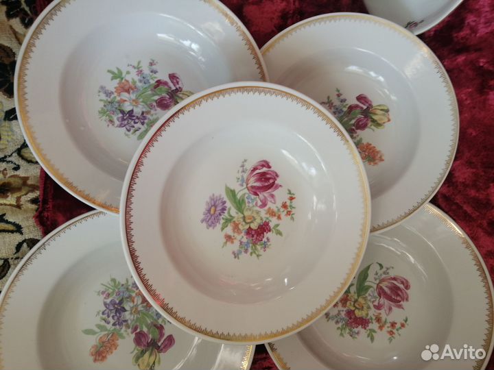 Тарелки и чашки Дулёво винтаж(55 г и 60 г)