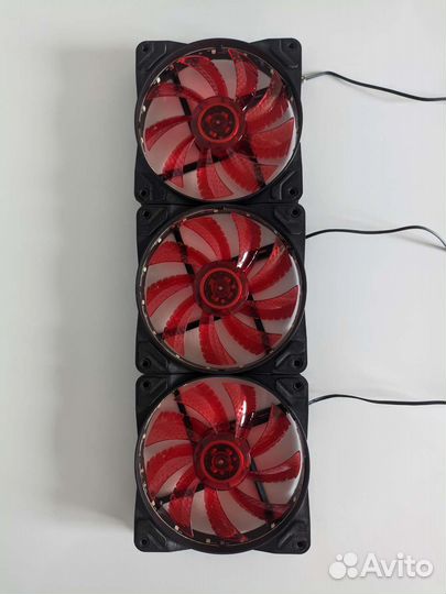 Вентиляторы для компьютера с подсветкой (красная)