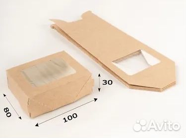 Крафт коробки с окошком