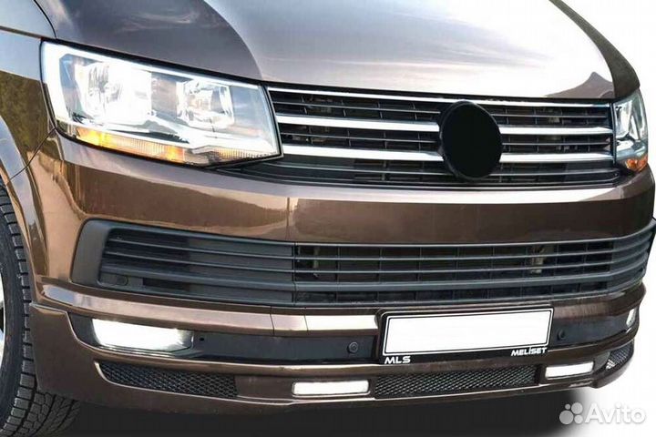 Юбка переднего бампера Volkswagen T6 (С дхо)