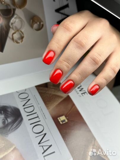 Маникюр, гель лак, покрытие ногтей гелем, ногти