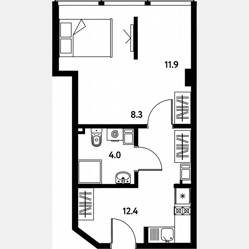 1-к. апартаменты, 36,6 м², 4/10 эт.