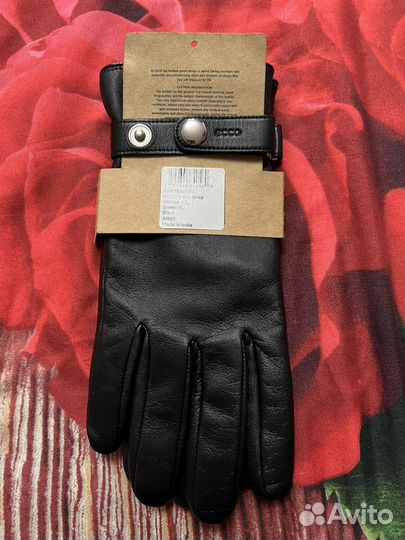 Ecco кожаные мужские перчатки новые размер L