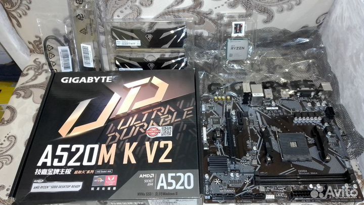 Комплект Ryzen 5500, A520, 16Gb