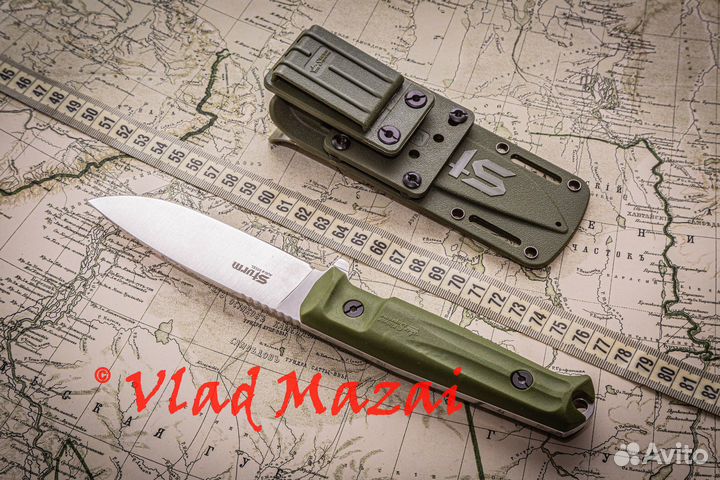 Нож Sturm AUS-8 StoneWash Олива Kizlyar Supreme