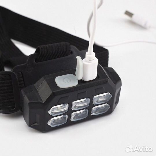 Фонарь налобный аккумуляторный, 3 Вт, 6 XHP40, 5 р