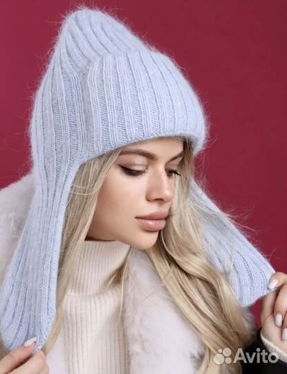 Шапка-ушанка ангора женская зимняя новые