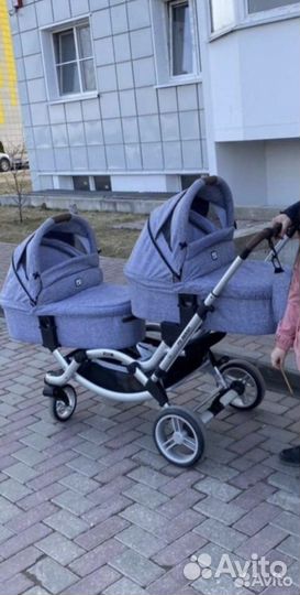 Коляска для двойни погодок