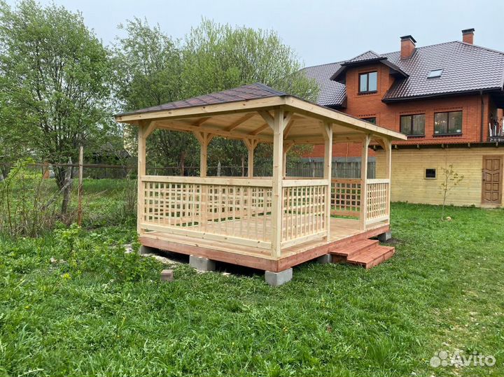 Беседки из дерева для дачи