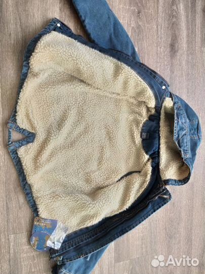 Джинсовая куртка детская с мехом новая