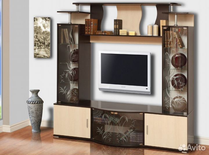 Гостиная стенка со стеклом Виста 18