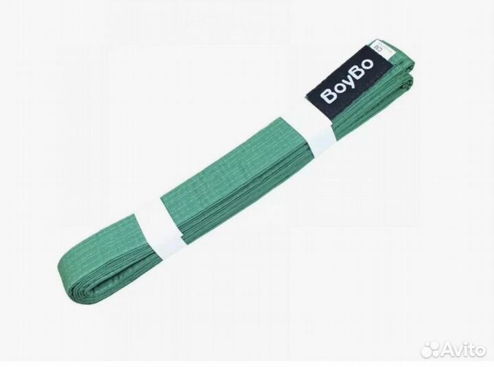 Пояс для единоборств BoyBo BW280 зеленый 280см