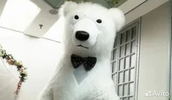 Ростовая кукла белый медведь Надувной мишка