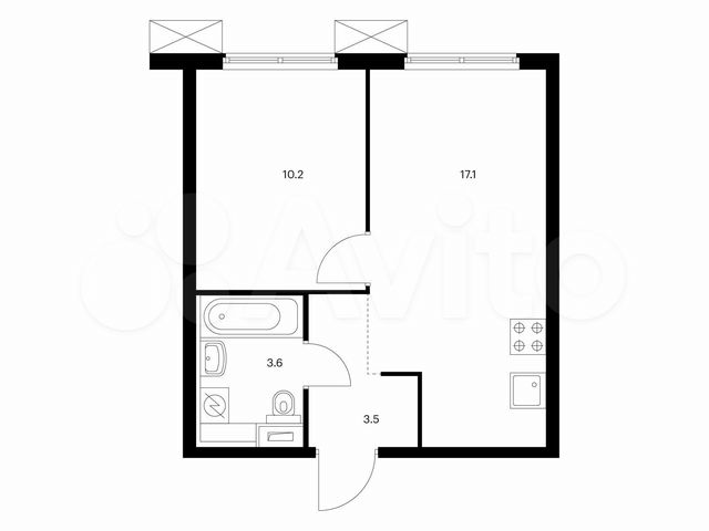 1-к. квартира, 34,4 м², 21/33 эт.