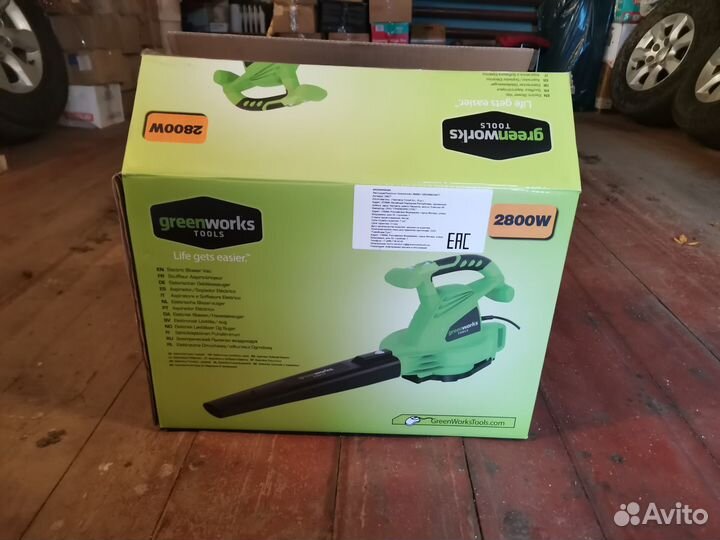 Электрический воздуходув greenworks GBV2800 (24027