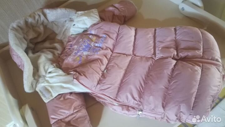 Зимний конверт для девочки в отличном состоянии