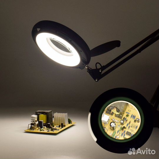 Лампа светодиодная настольная с лупой