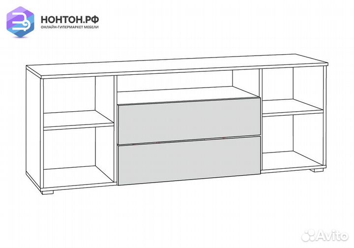 Тумба под тв Остин 16.47 серый графит / дуб крафт
