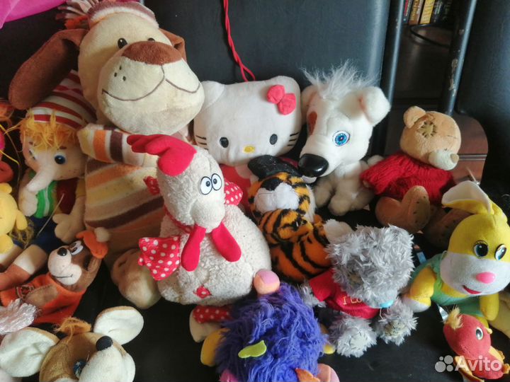 Игрушки мягкие и мешочек для них, б/у
