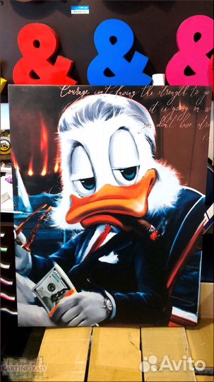 Современные крутые картины Скрудж Макдак на холсте