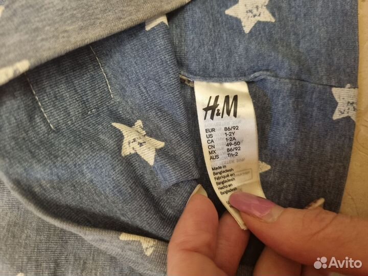 Шапка медведь и звезды H&M 1-2 года