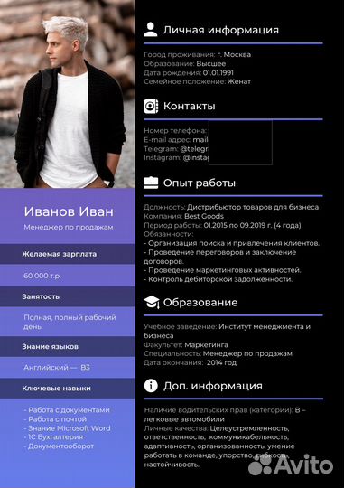 Составление резюме