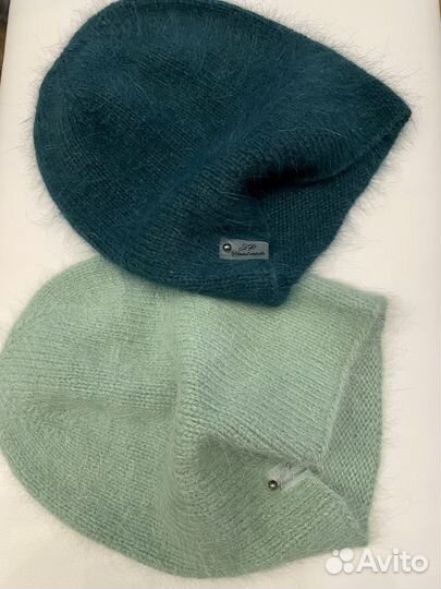 Шапочка, манишка, бактус из пуха норки