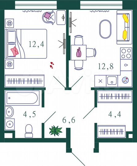 2-к. квартира, 63,1 м², 3/9 эт.