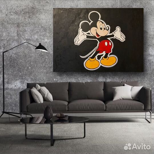 Картина маслом на холсте Микки Маус 120*100