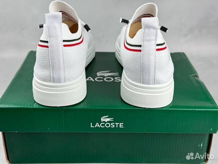 Мужские кеды Lacoste белые на лето