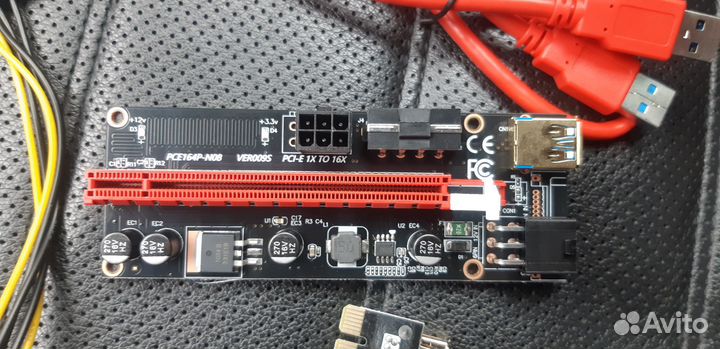 Рейзер для видеокарты / PCI-E 6-pin/USB 3.0 Type-A