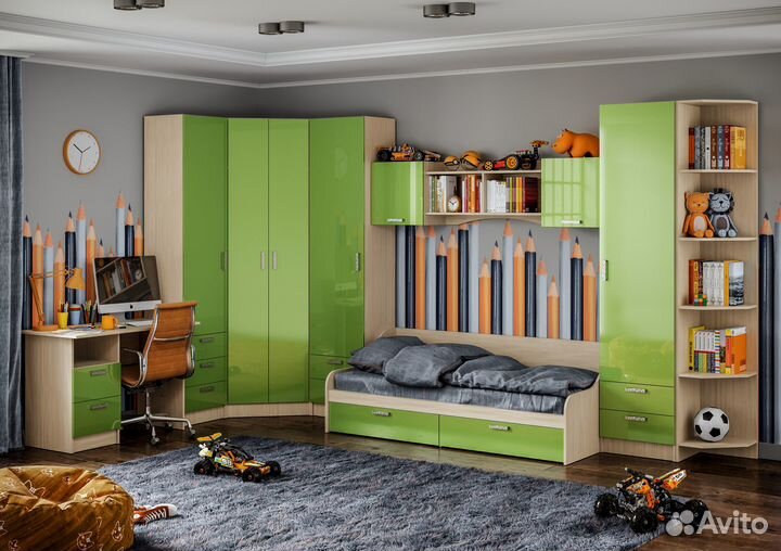 Шкаф-пенал Юниор 7 с 3-мя ящиками дю-05