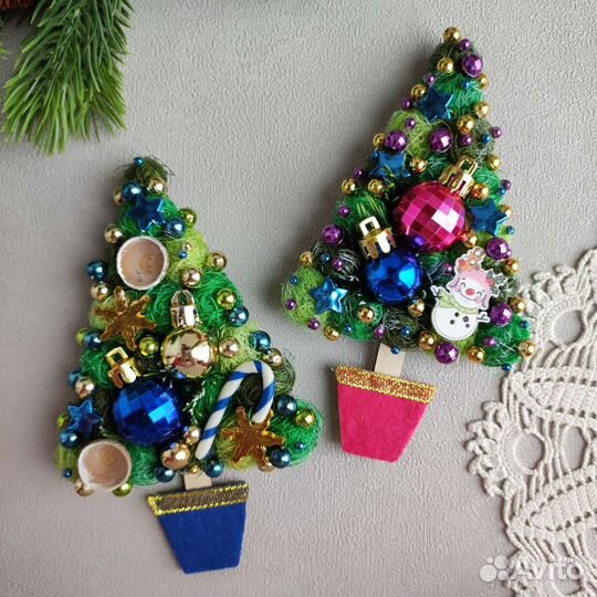 Новогодние магниты ручной работы