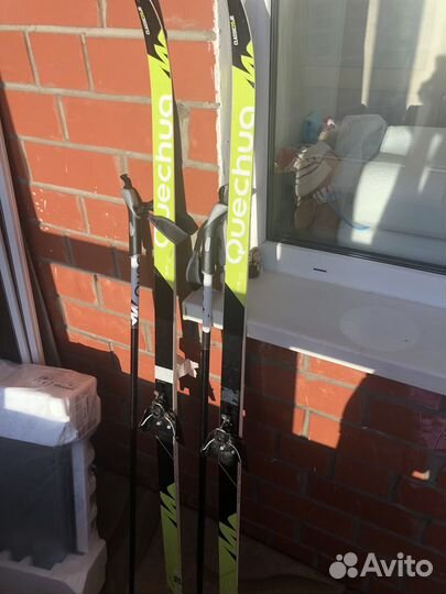 Детские лыжи с креплением +ботинки