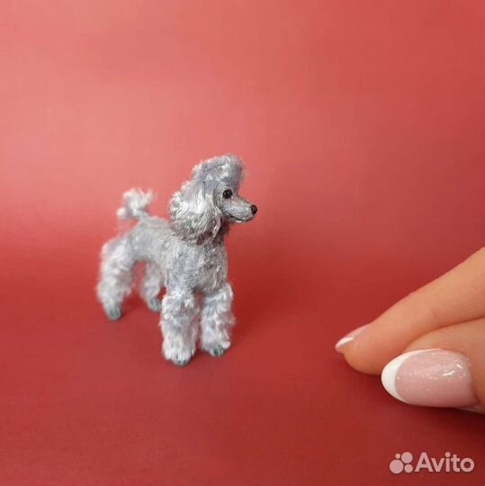 Миниатюрная игрушка пудель, собака ручной работы