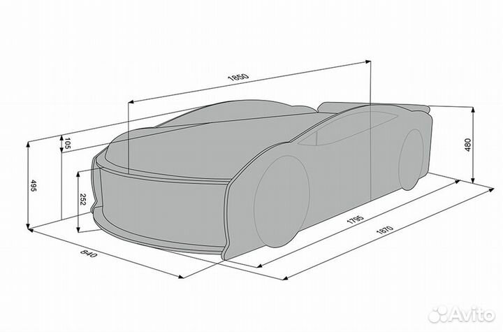 Детская кровать-машина «lexus» с матрасом