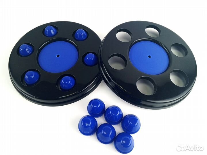 Колпаки черные на газель с синими колпачками