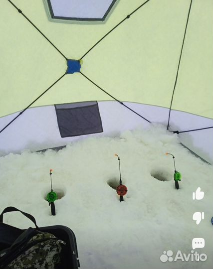 Зимняя палатка трехслойная для рыбалки 210х210