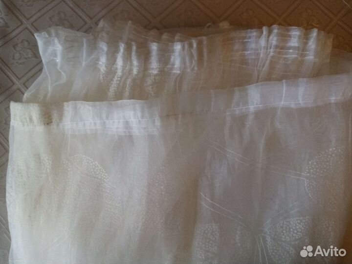 Тюль органза 2 шт, кольца д/штор