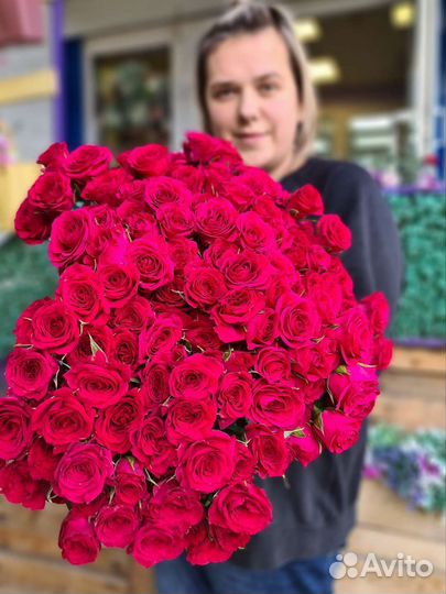 Роза, роза кустовая, букет из роз, доставка