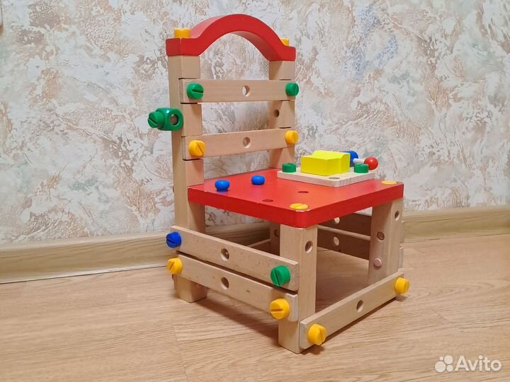 Детский конструктор деревянный стул стульчик