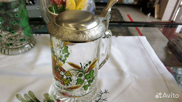 Немецкая пивная кружка с крышкой