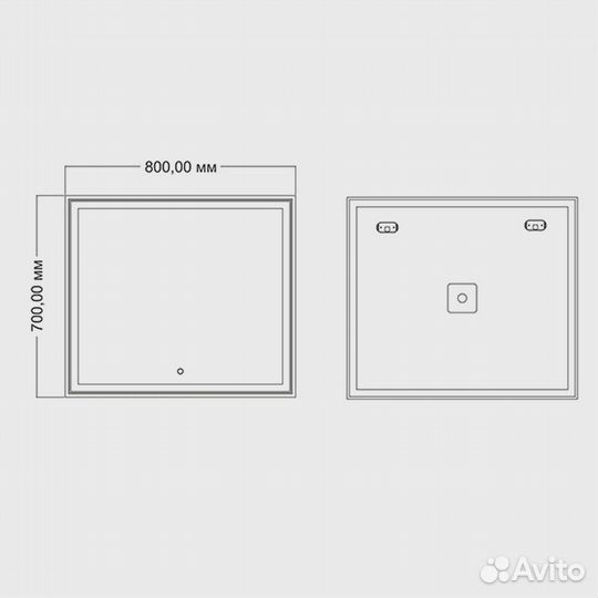 Зеркало mixline Минио 800*700 545275 Хром