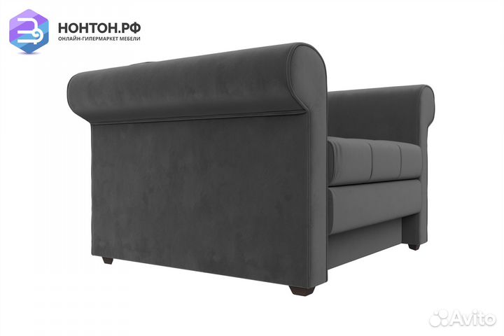 Кресло выкатное Берли велюр серый